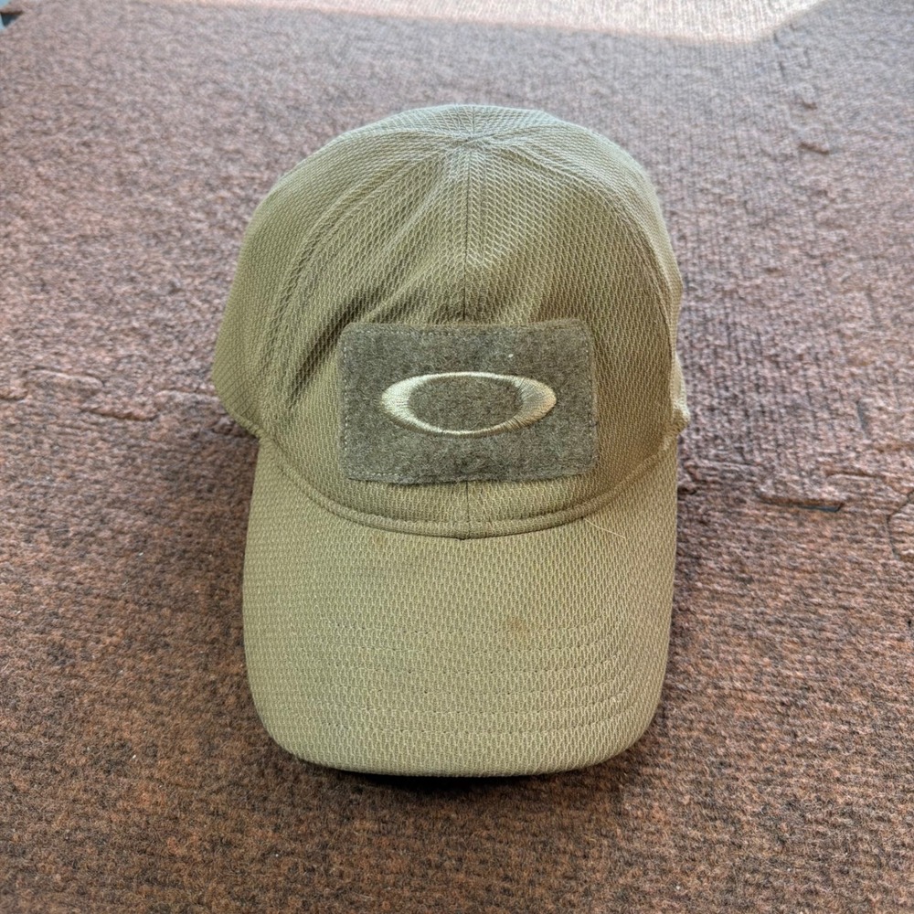 Oakley SI Cap Mens Tactical Mesh Stretch Fit Hat Coyote Brown L/XL Ellipse Logo